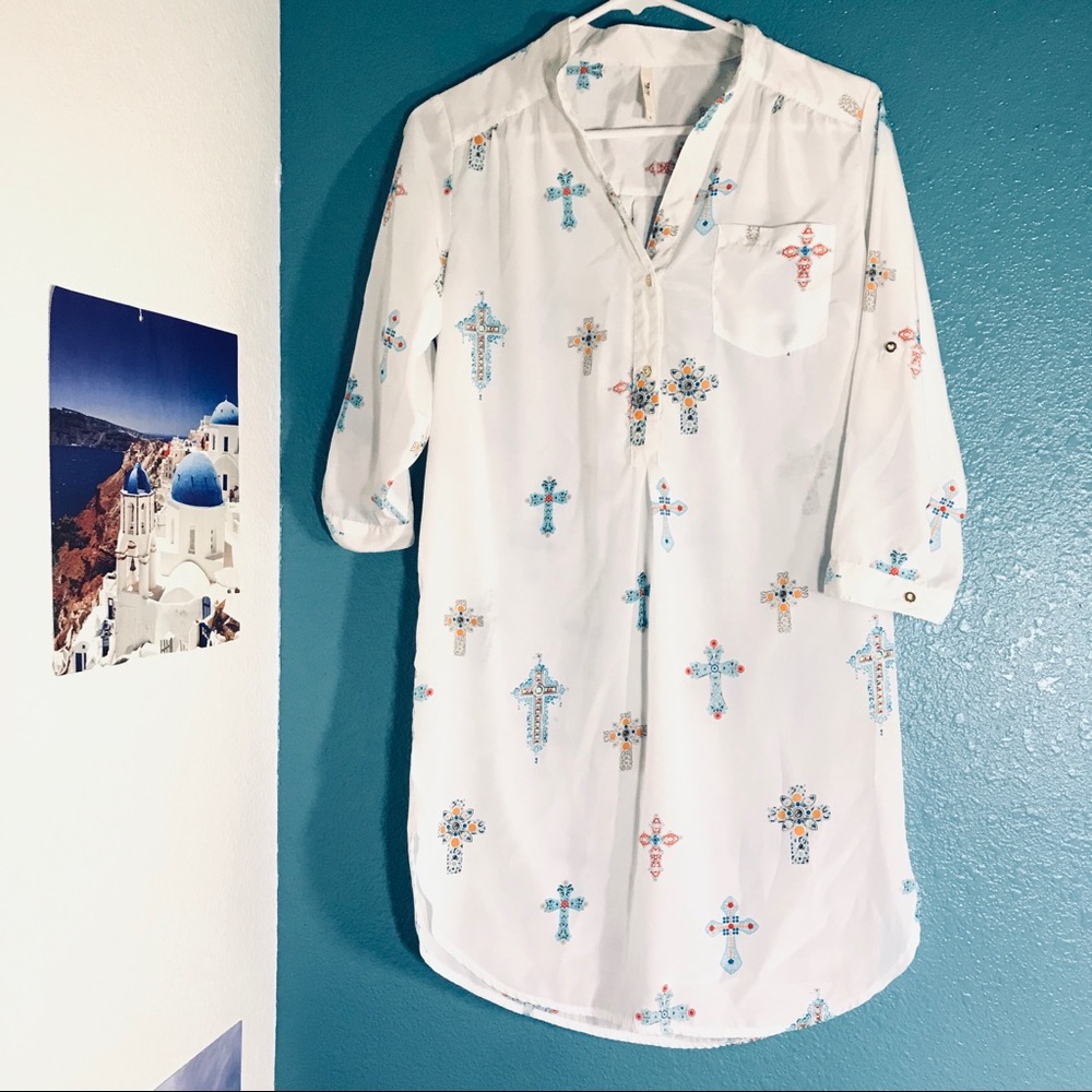 Truth NYC Tunic w/ Cross Print